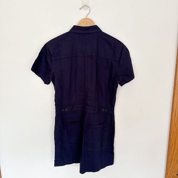 Outerknown Women’s Dark Navy S.E.A. Suit Breathable Linen Cotton Blend Shortall - Picture 3 of 12